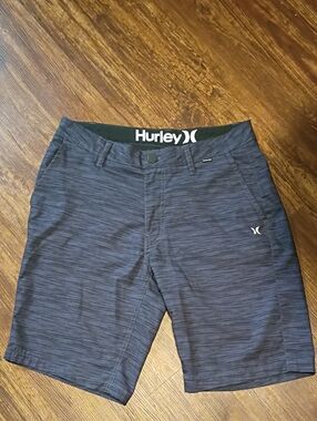 Hurley Men Hybrid Walking Shorts Beach Coastal Vacation Blue Heather Size 30